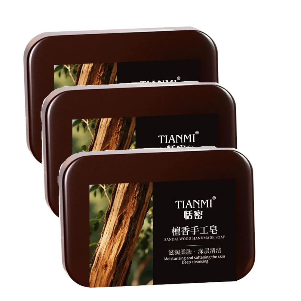 Men's Sandalwood Handmade Soap, three-in-one, Cleansing Soap cleanses face, hair, bathes the whole body, moisturizes1/3/6PCS Oasis Select 3PCS