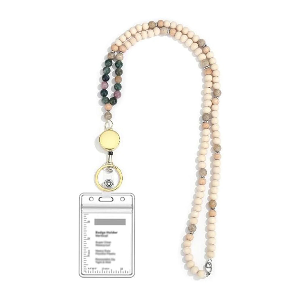 Beaded Lanyard Necklace for Women – ID Badge & Key Holder