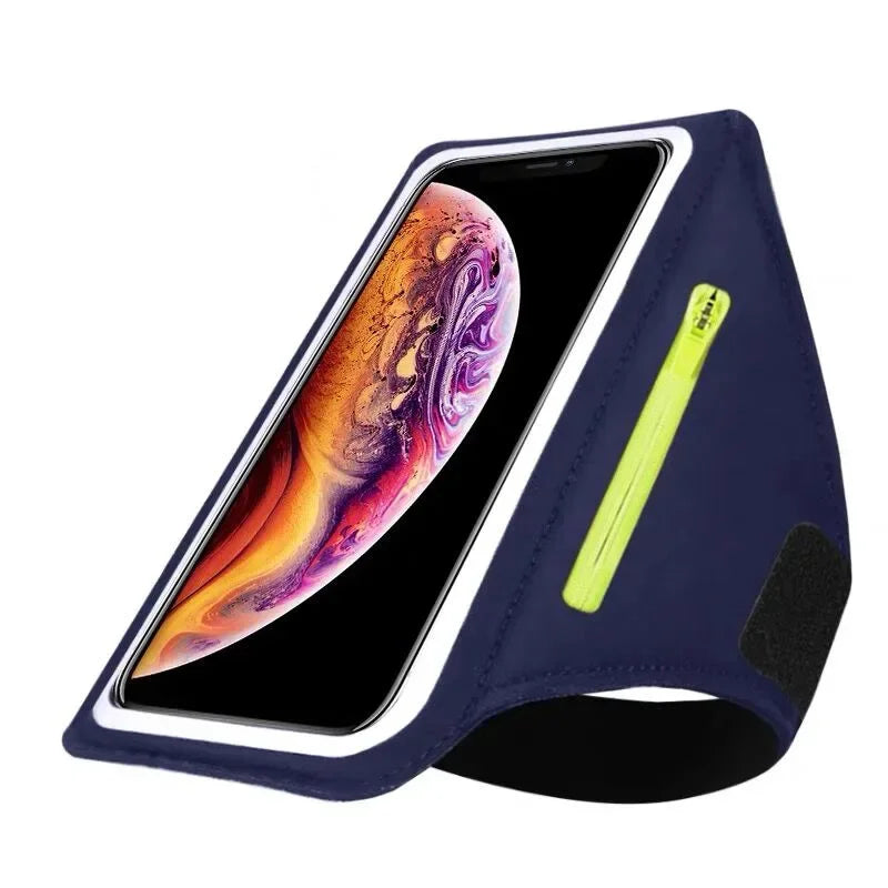 Outdoor Fitness Running Arm Bag Mobile Phone Bag Card Headphone Storage for IPhone 14 Pro Max Samsung Xiaomi Running Accessories Oasis Select Navy blue