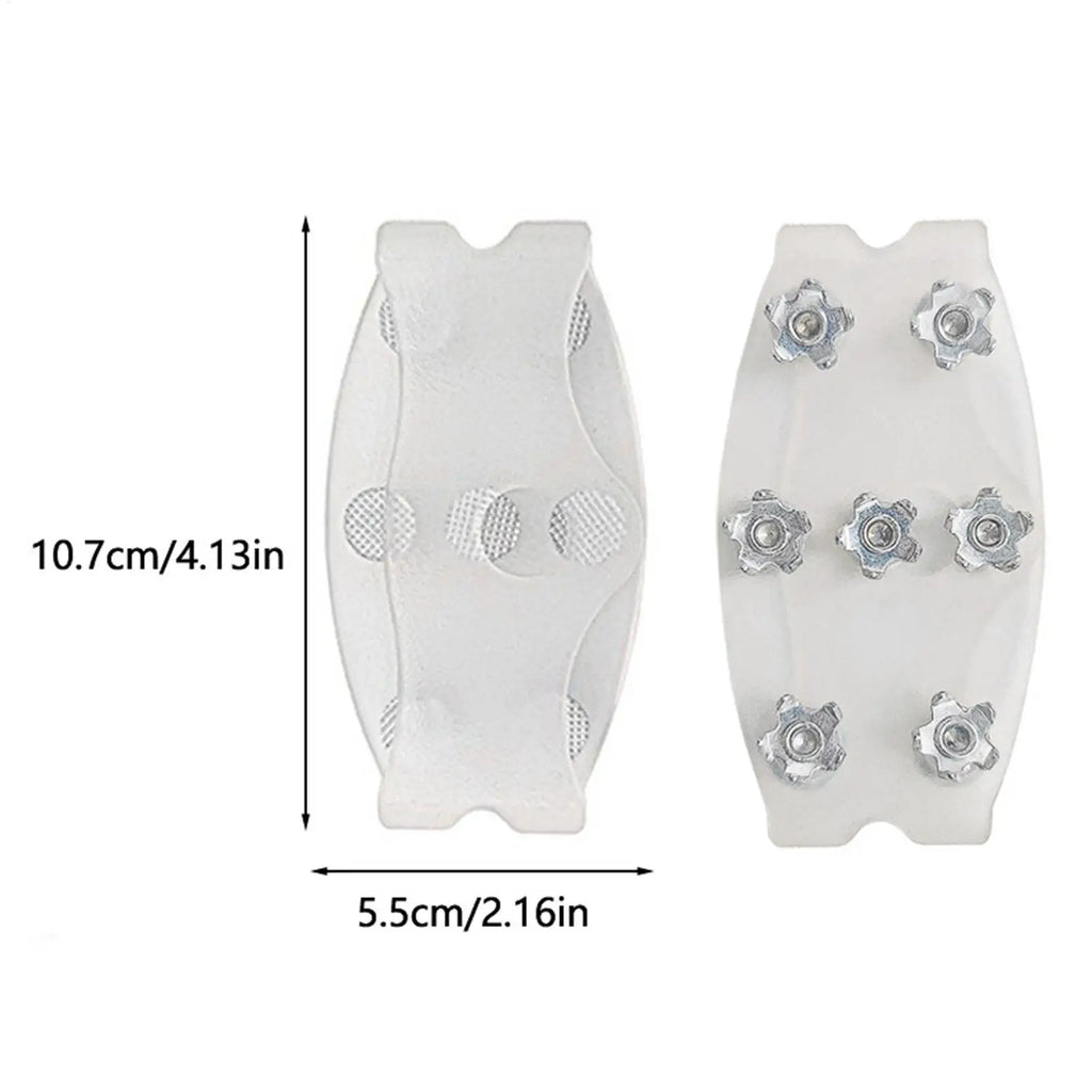 Ice Cleats 7-Tooth Traction Translucent Crampons Flexible Snow Spikes Shoe Covers for Hiking Walking Climbing Fishing Outdoor Oasis Select