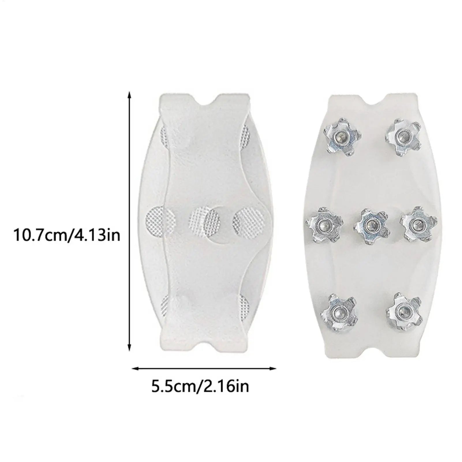 Ice Cleats 7-Tooth Traction Translucent Crampons Flexible Snow Spikes Shoe Covers for Hiking Walking Climbing Fishing Outdoor Oasis Select