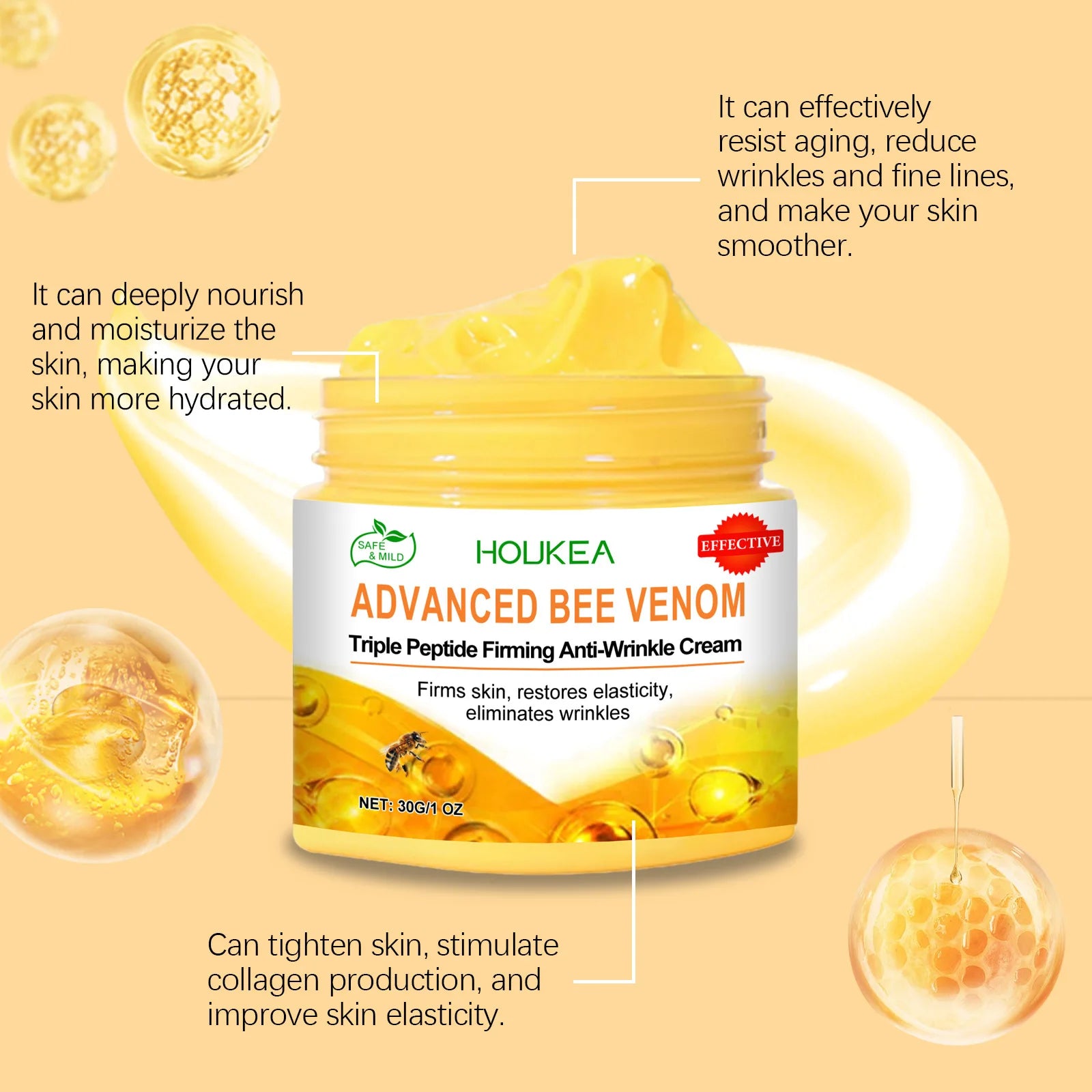 Bee Venom Body Firming Cream Keep Brighten Light Weight Improving Sagging Relax Muscle Improve Elasticity Body Cream Moisturizer Oasis Select