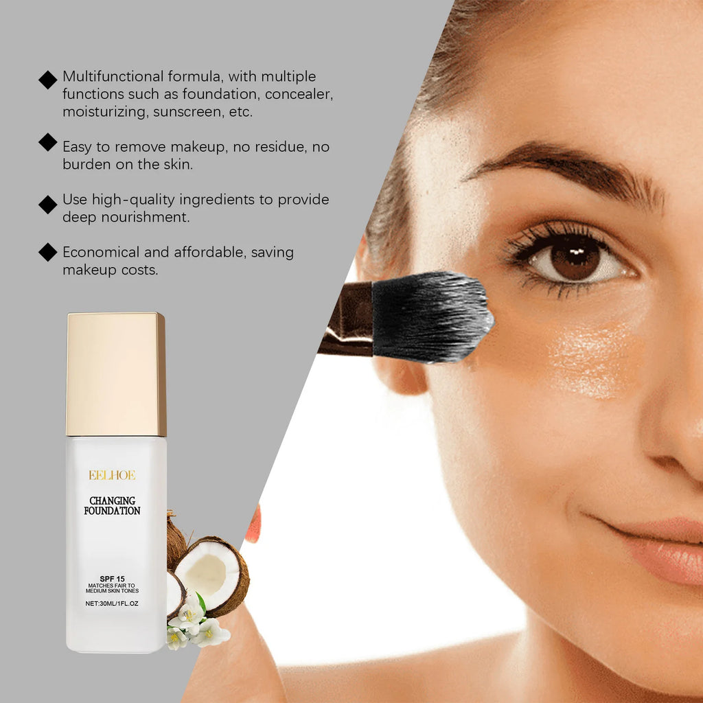 EELHOE Color Changing Liquid Foundation – Matte Full Coverage Liquid Foundation Oasis Select