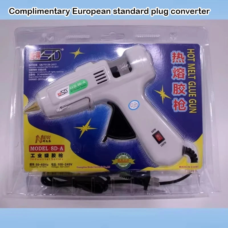 60-100w Dual Power Hot Melt Glue Gun SD-A Manual Flat Insert Large Industrial Household Glue Gun Oasis Select