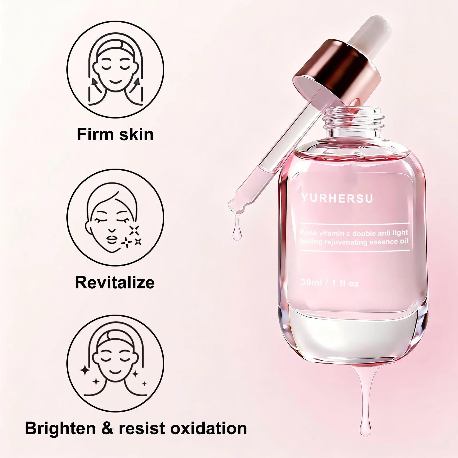 Rose Vitamin C Antioxidant Essence | Radiance Boost Face Serum Vitamin C Face Serum Oasis Select