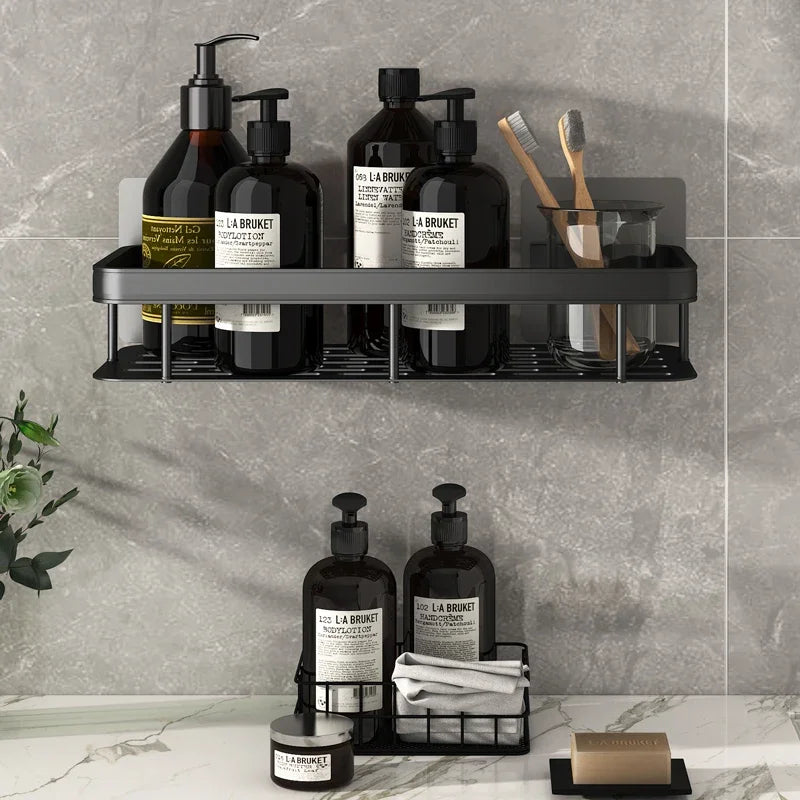 Bathroom Shelf Kitchen Storage Organizer Aluminum Alloy Shampoo Rack Shower Shelf Bathroom Accessories No Drill Shelf Oasis Select