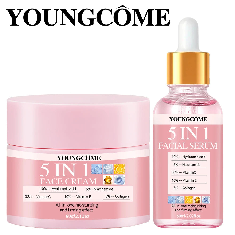 YOUNGCOME 5-in-1 Hyaluronic Acid Face Serum & Cream Set Face Serum & Cream Set Oasis Select