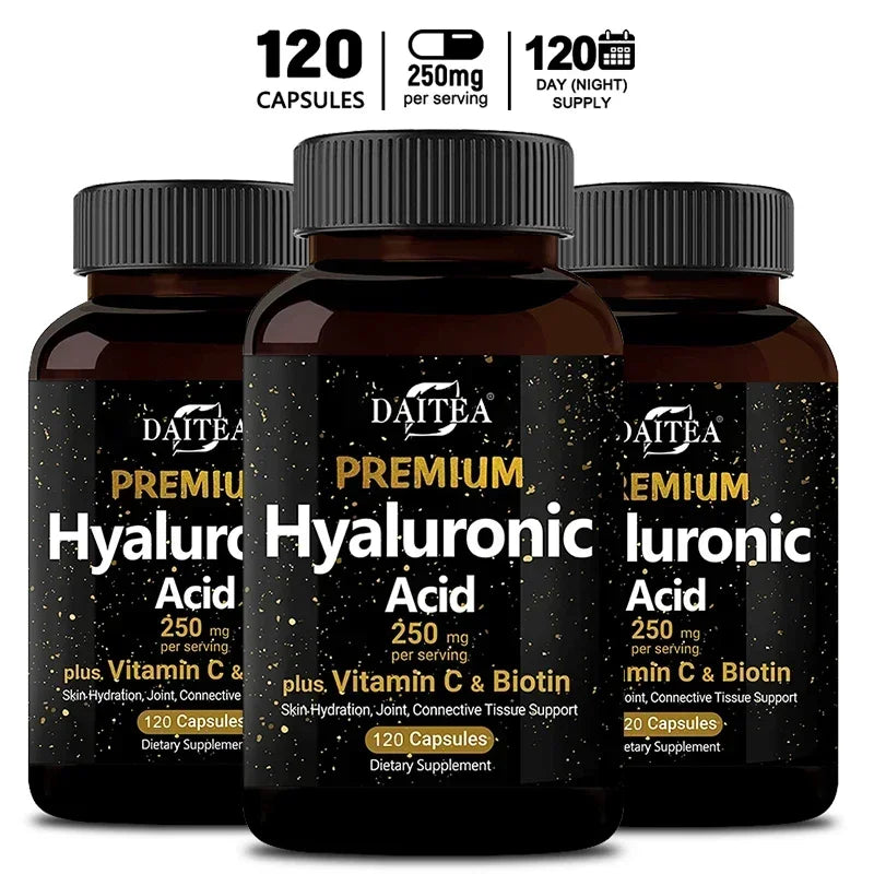 Hyaluronic Acid 250mg + Biotin & Vitamin C – 3-in-1 Capsules Hyaluronic Acid Supplement Oasis Select
