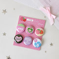 6Pcs/Set Kawaii Ins Style Mini Badge Pins Cute Printed Round Brooch for Backpack Clothing Hat DIY Decoration Stationery Gifts Oasis Select Color 1