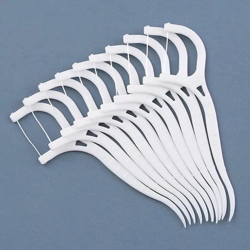 100/300/600Pcs Disposable Dental Floss Sticks Ultra-Fine Portable Toothpick Flosser Set Dental Oral And Travel Care Supplies Oasis Select