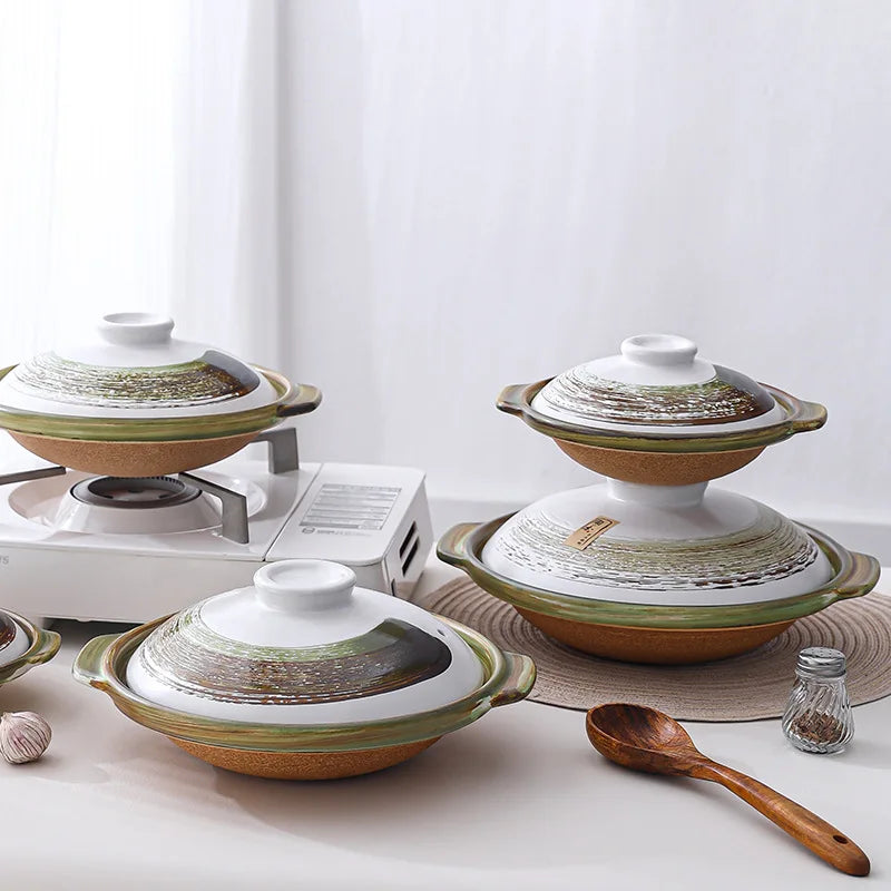 Pottery High Temperature Resistant Dry Cooking Little Pan Rice Gas Cooker Ceramic Casserole Shallow Casserole Pot Oasis Select