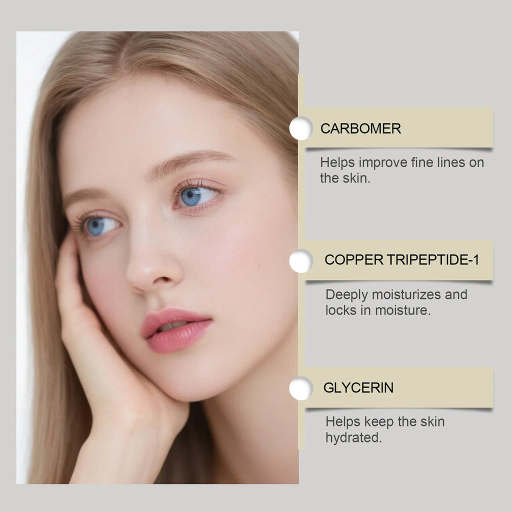 Copper Peptide Serum Lifting Firming Skin Anti Wrinkle Nourishing Smooth Improve Texture Hydration Hyaluronic Acid Face Serum Oasis Select