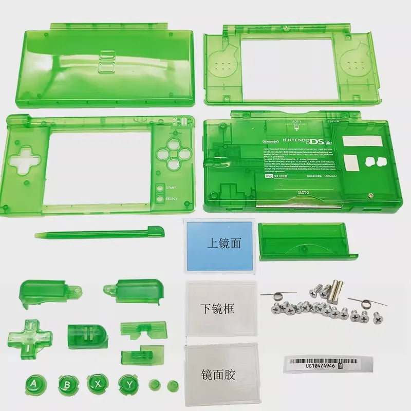 Case DIY Kit for Nintendo DS Lite Transparent Replacement Full Housing Shell, DIY Repair Shell Replacement Kit for NDSL, 1Set Oasis Select