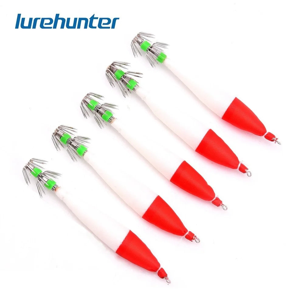 4#10.5cm/6.3g five-color luminous squid hook cloth roll squid needle explosion shrimp hook octopus hook sea fishing lure Oasis Select 5PCS 1 10.5cm