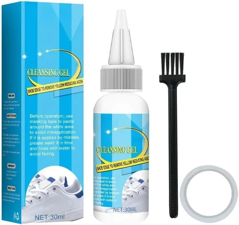All-Purpose Cleansing Cream Stains Remover White Shoes Cleaning Cream Shoes Whitening with Wipe Sponge for Shoes Sneakers Oasis Select 1 SET