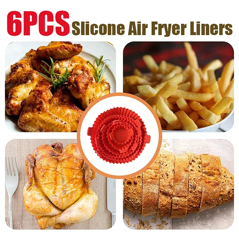 Air Fryer Silicone Tray Baking Mat Fried Basket Liner Pot Holder Grill Pan Replacement Bakeware Pizza Pan for Healthy Cooking Oasis Select
