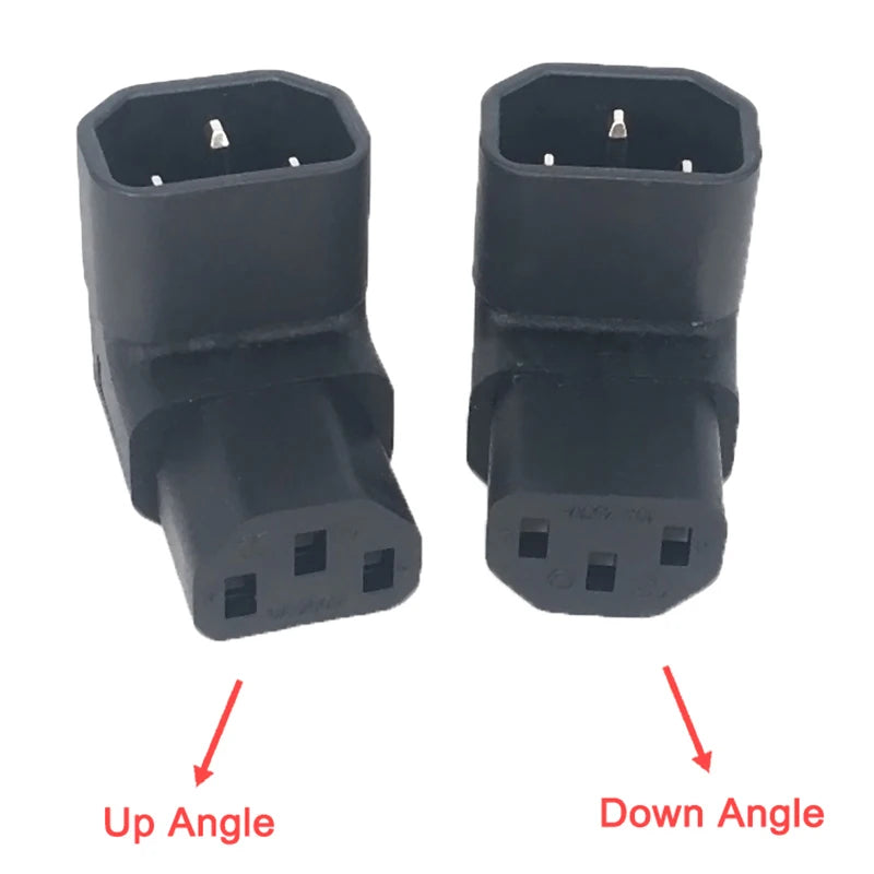 3pin Male To Female Extend 90 Degree Down Up Angle AC Converter IEC 320 C14 To C13 Left Right Angle AC Adapter IEC 320 Oasis Select