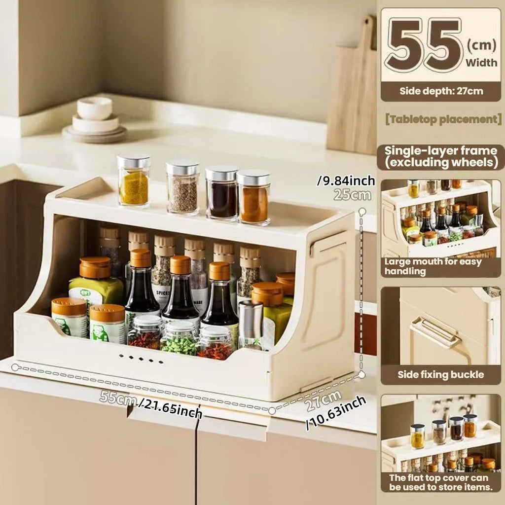 Home high-end appearance storage cabinet, bedroom bedside table, kitchen multi-level foldable storage rack Oasis Select 1 layer