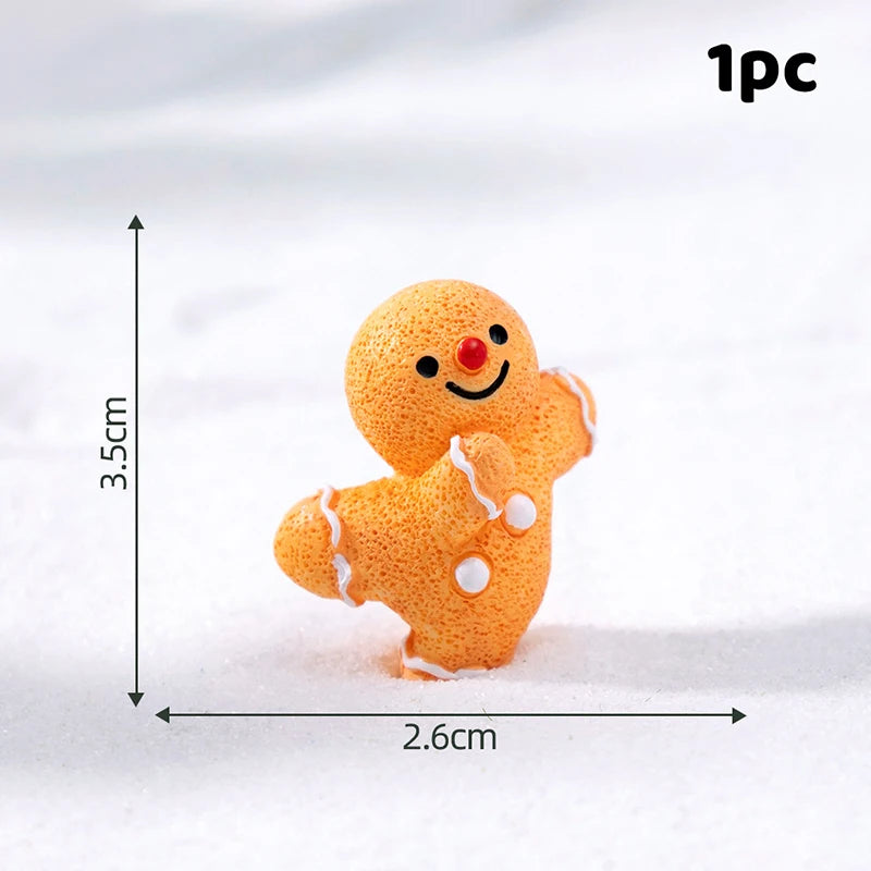 Resin Miniatures Christmas Decorations Snowman Santa Claus Christmas Tree Reindeer Figurines Ornaments New Year Child Gifts Oasis Select A7