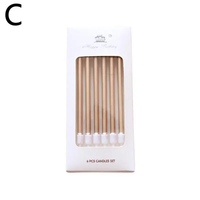 Metal Gold Silver Birthday Candles DIY Colorful Cake Decoration Baby Shower Gender Reveal Cupcake Decorating Candle Toppers Oasis Select C