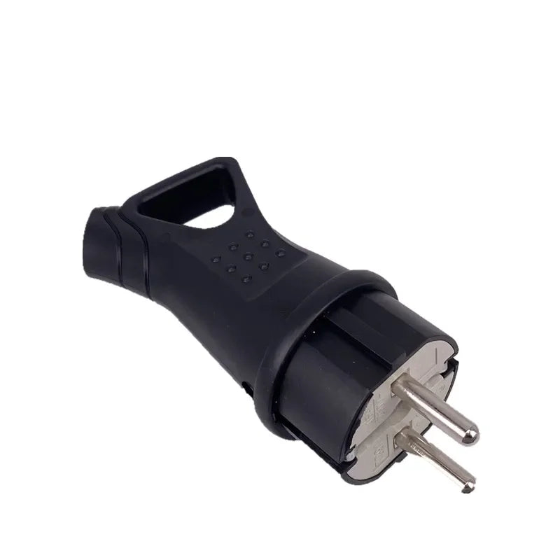 EU Rubber Waterproof Socket Plug Electrial Grounded European Connector With Cover IP54 For DIY Power Cable Cord 16A 250V Oasis Select Plug