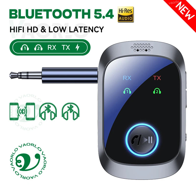 2 In 1 Multipoint Bluetooth 5.4 Audio Transmitter Receiver 3.5mm AUX HIFI HD Low Latency Airplane Wireless Adapter With Mic Oasis Select Standard Edition