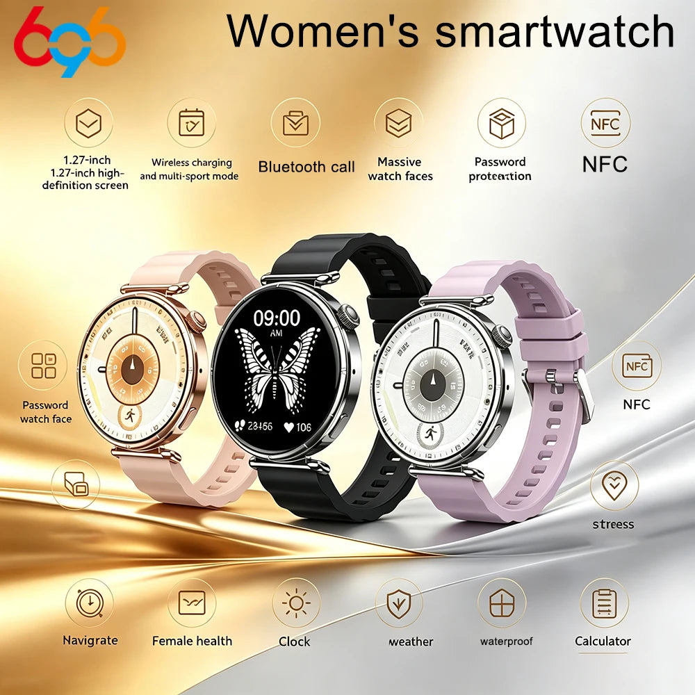 Smartwatch NFC Waterproof Health Monitoring Women Smart Watch Outdoor Sports Wirstband Blue Tooth Call Music Fitness Tracker Oasis Select