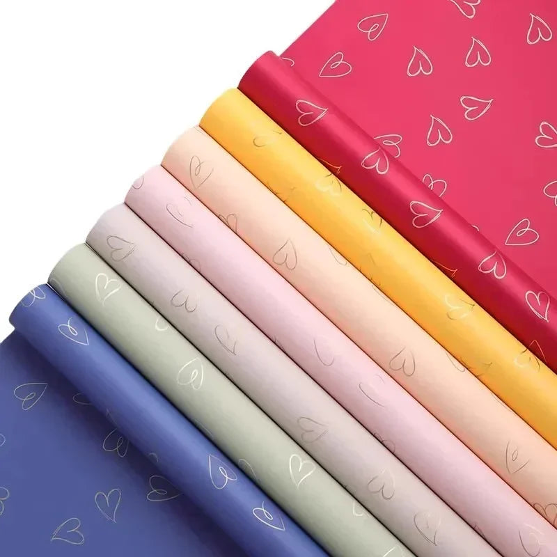 Waterproof Heart Pattern Bouquet Wrapping Paper Decorative Flower Packaging Material Gift Wrapping Paper Floral Craft Supply Oasis Select