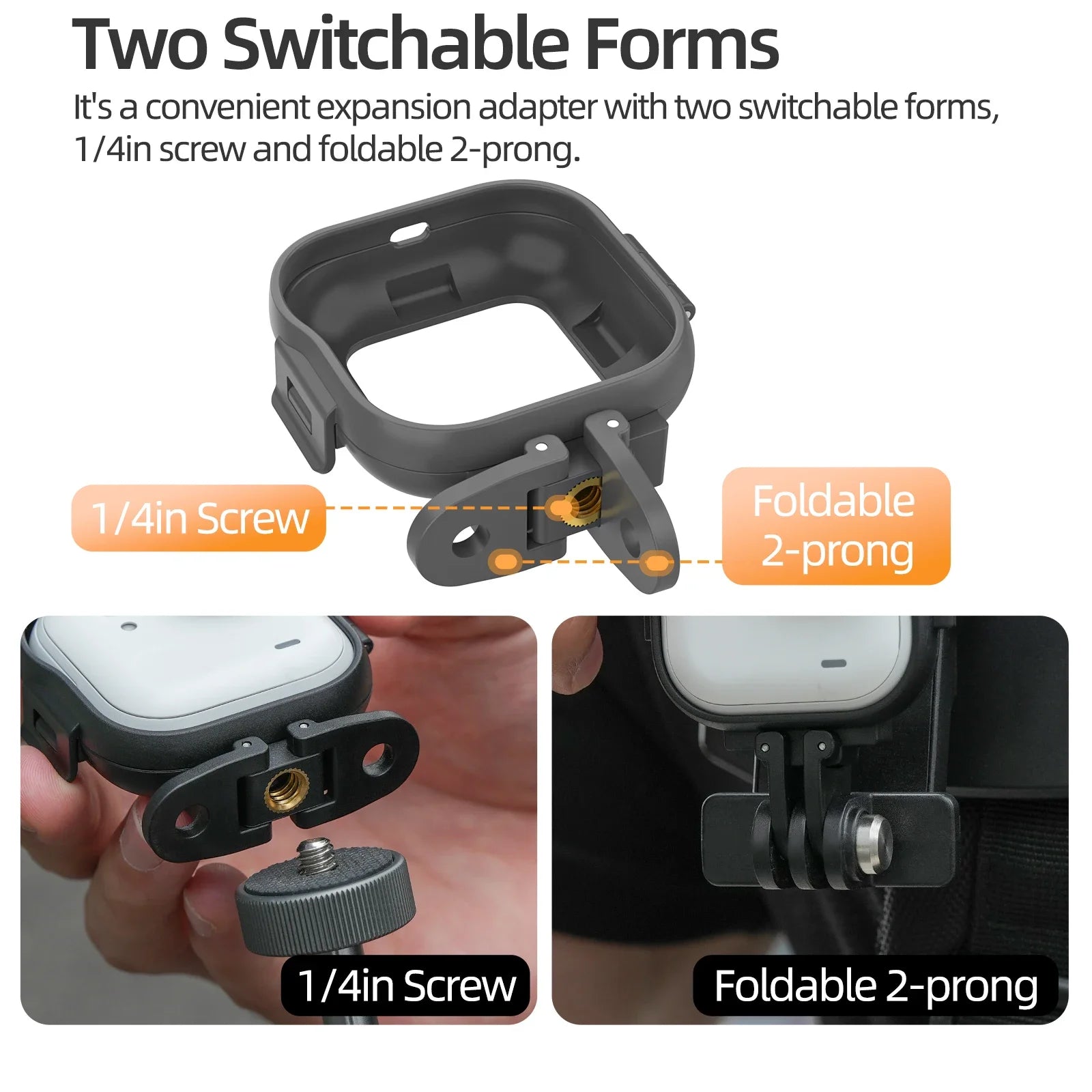 Foldable Quick-Release Expansion Bracket Frame for Insta360 Go Ultra