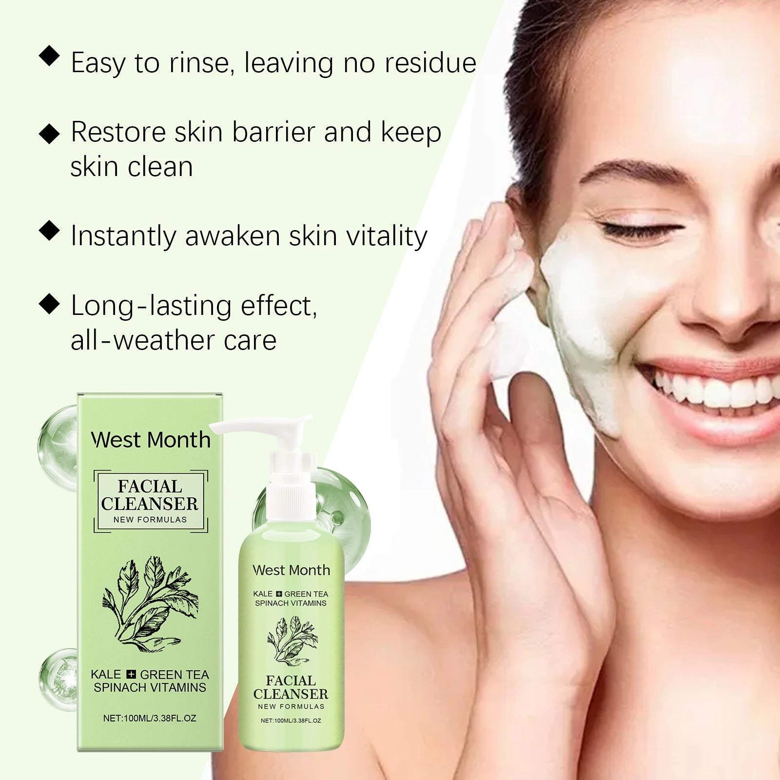 Remove Dirt Cleanser Anti Acne Oil Control Cleansing Pores Reducing Blackhead Brightening Soothing Purifying Foaming Facial Wash Oasis Select