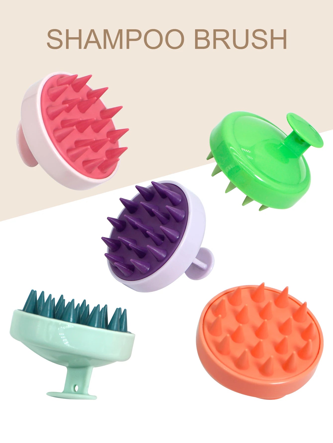 Silicone Shampoo Scalp Hair Massager Head Body Scalp Massage Brush Scalp Massage Brush Comb Magic Handle Brush Spa Massage Brush Oasis Select
