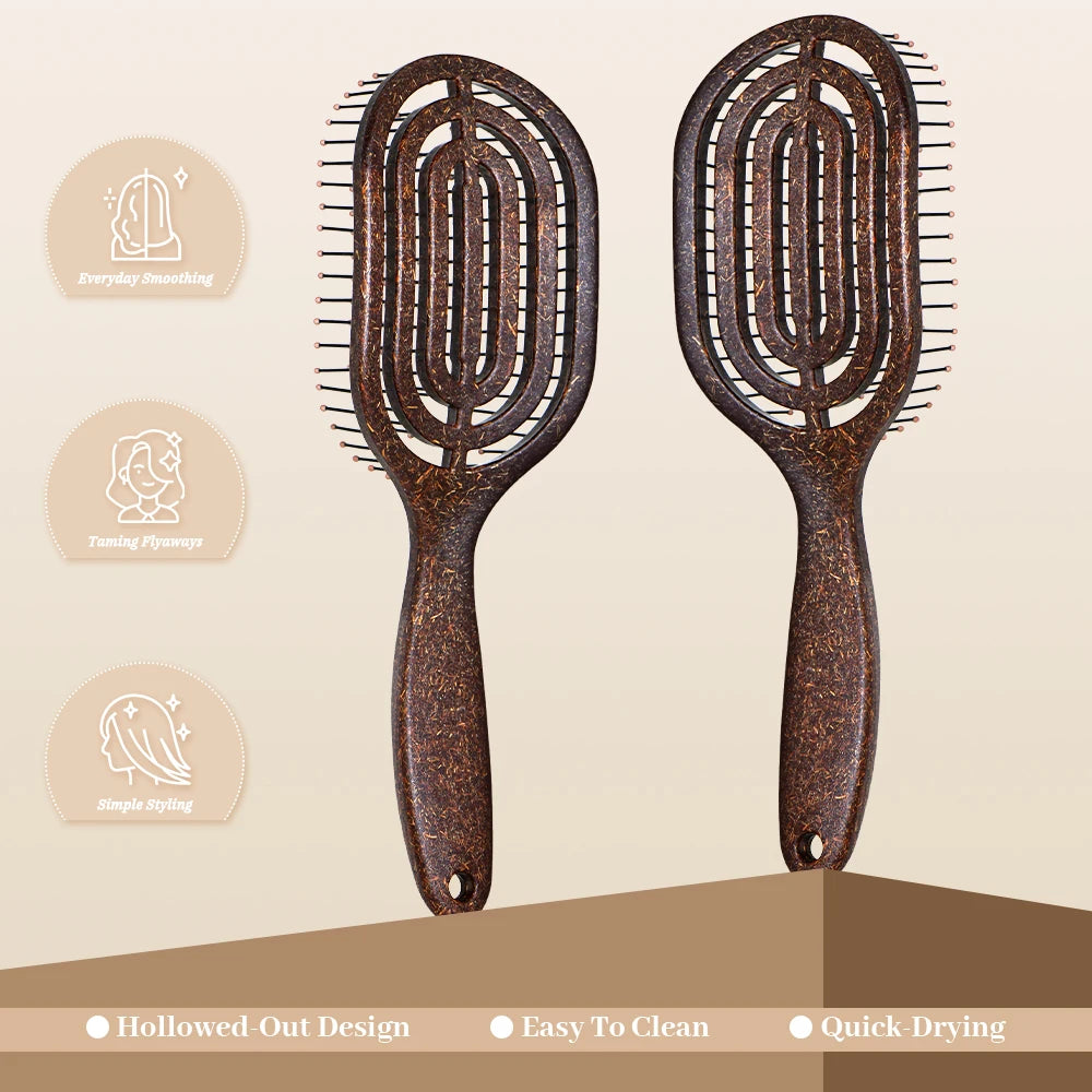Hollow Hair Brush Detangling Comb Fluffy Nylon Anit- static Women Wet Scalp Massage Dry And Wet Use Salon Styling Tools Oasis Select