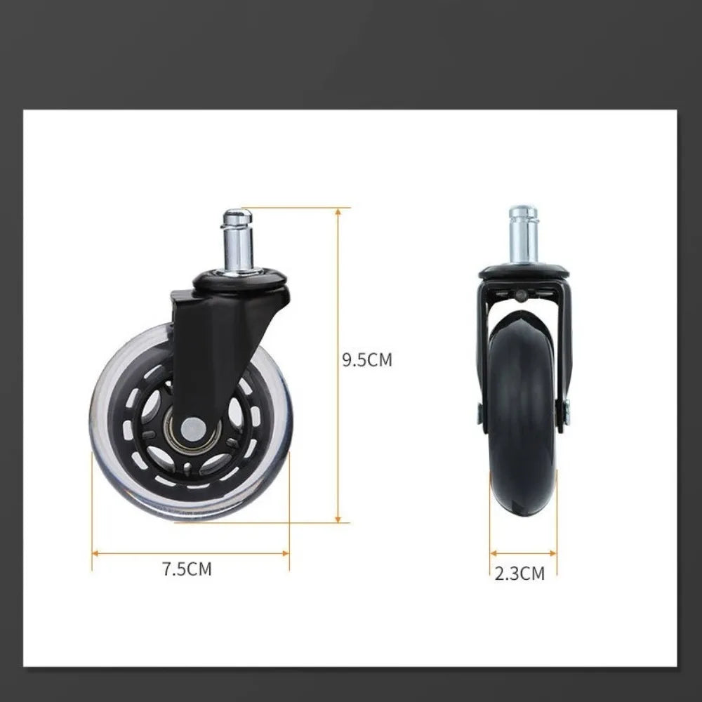 Universal 3 inch Office Chair Caster Wheel Swivel Mute Rubber Caster PU Furniture Hardware Universal Wheel Home Office Chair Oasis Select