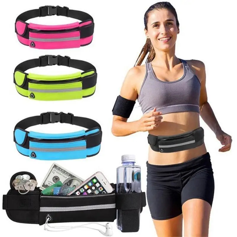 1Pc New Waterproof Sports Waist Bag, Close-Fit Fanny Pack Multifunctional Portable Pouch for Running Cycling Oasis Select