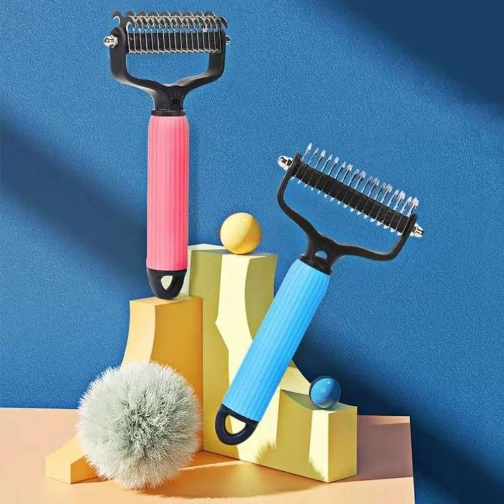 Dual Sided Stainless Steel Pet Grooming Comb Smooth Fur Tidying Tool Efficient Loose Hair Cleaning Device Easy Operated Househol Oasis Select