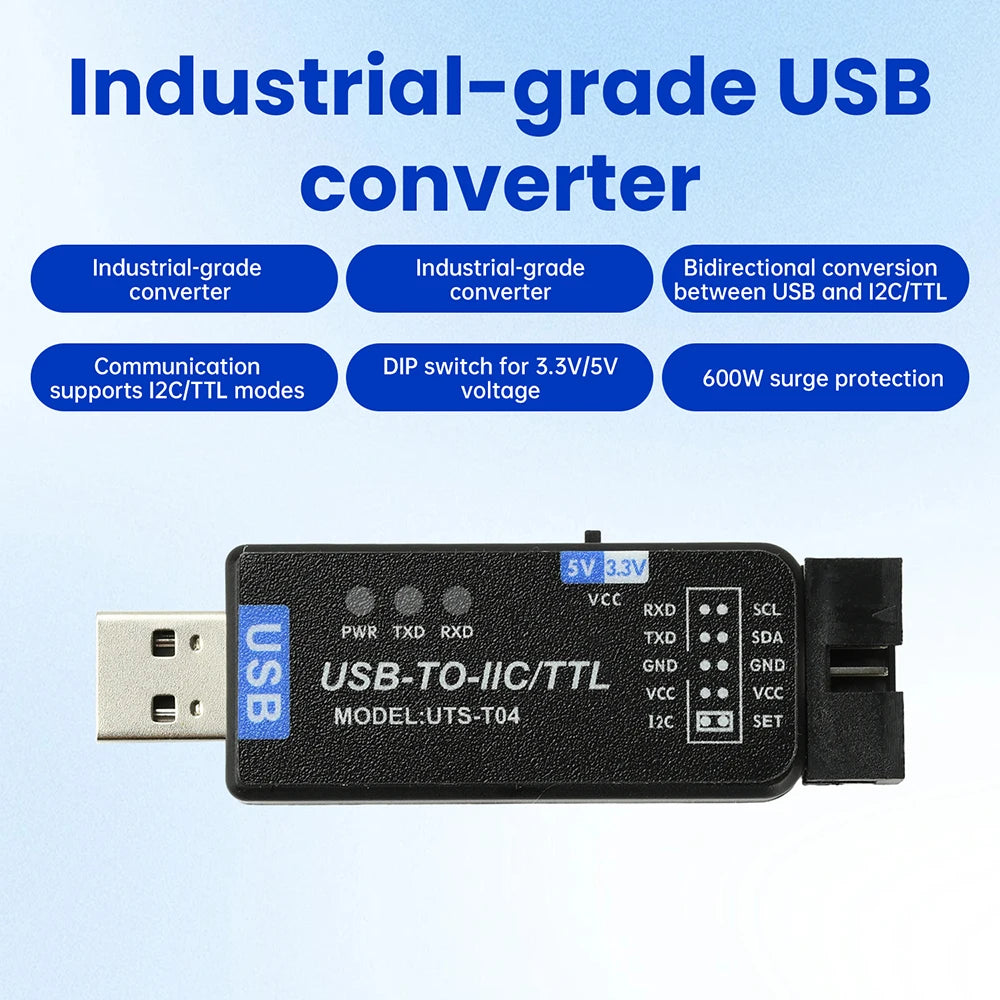 USB to IC2 IIC/TTL Serial Port Uart 2-In-1 Communication Module Ch341T Serial Port Flashing Downloader Oasis Select Default Title