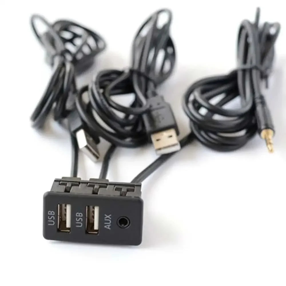 Dual USB AUX Flush Mount Panel Cable 150cm – Car & Boat