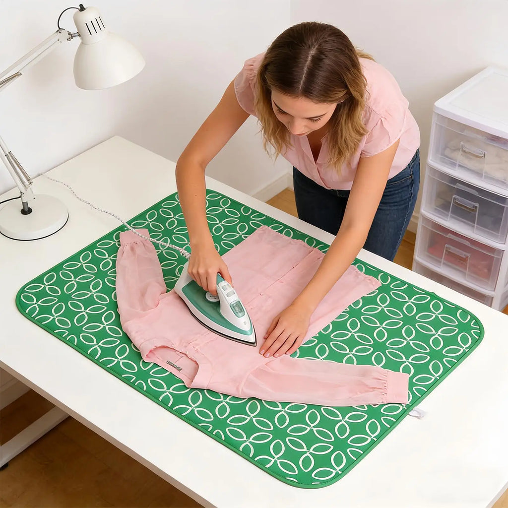 Portable Ironing Mat Heat Resistant Thickened Waterproof Non-slip Hanging Laying Soft Ironing Mat Protection Heat Insulation Oasis Select