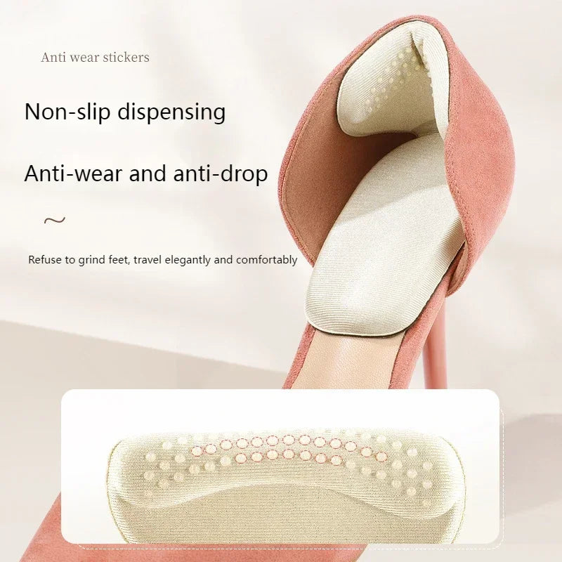T Shape Sponge Heel Stickers Shoe Cushion Heel Protector for Shoes High Heels Inserts Heel Pads Shoe Adjuster Women Half Insoles Oasis Select