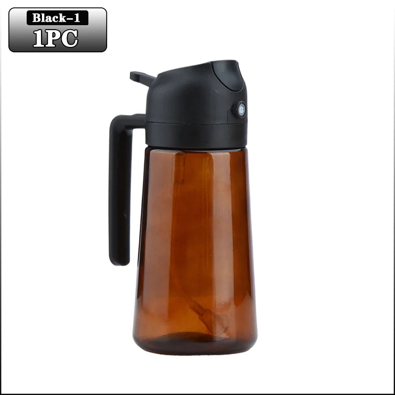 2-in-1 Dark Glass Oil Sprayer Olive Oil Dispenser Black Lightproof Oil Sprayer for Cooking Salads and Barbecues Barbecue Tools Oasis Select Black A