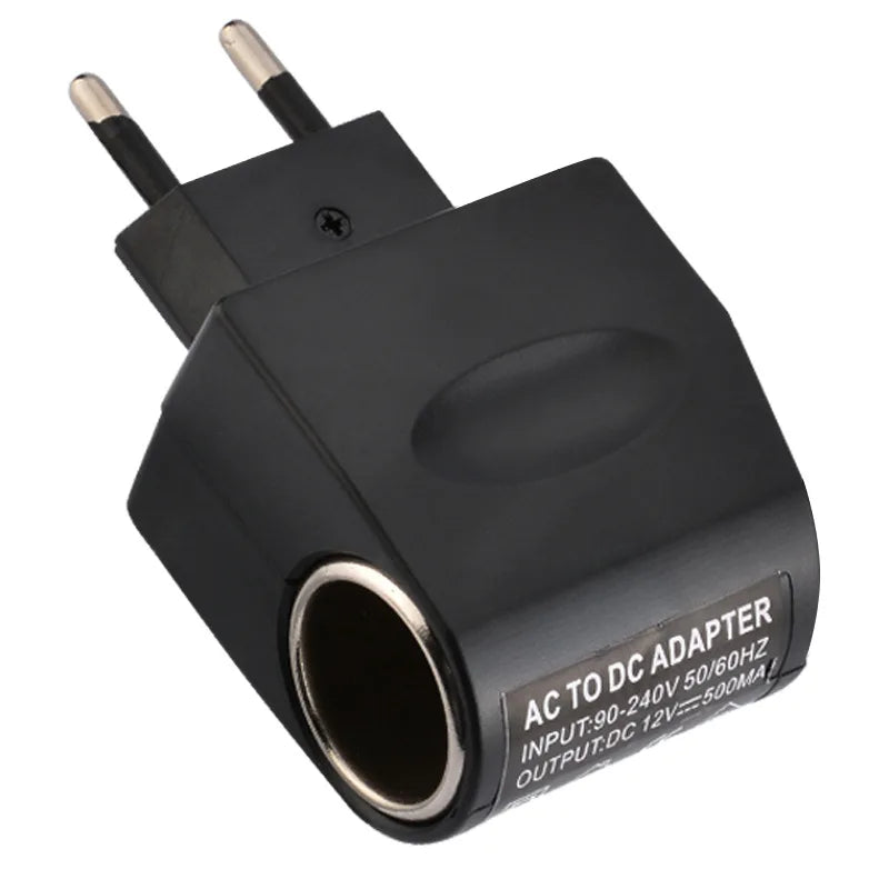 220V AC To 12V EU Plug Converter Car Cigarette Lighter Adapter Wall Power Socket Plug Adapter Auto Converter Car Accessory Oasis Select