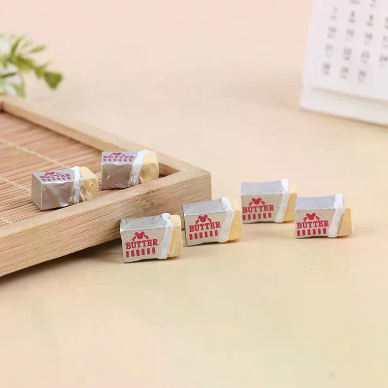 6Pcs Simulation Food Butter Miniature Pretend Play Kitchen Diy Bread Set Toy Breakfast Tableware Doll House Accessories Oasis Select