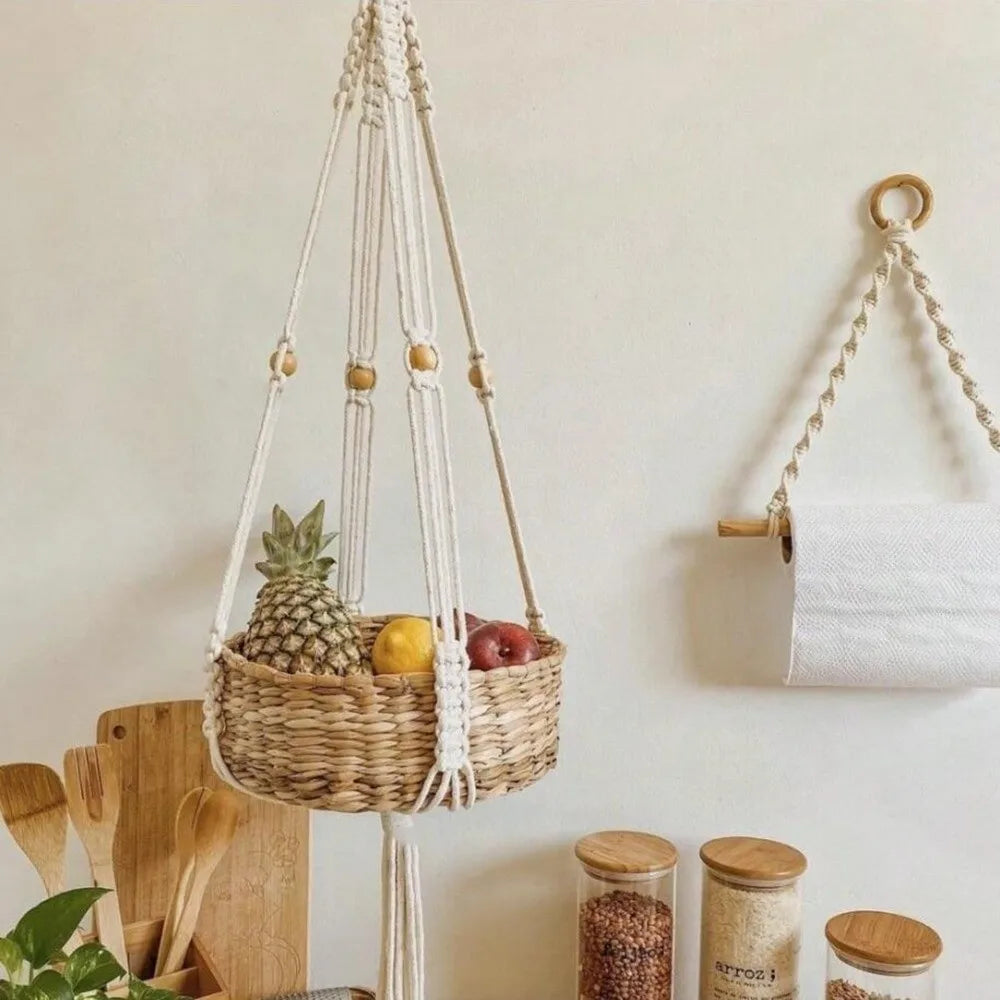 with Handmade Tassels Macrame Plant Hanger Net Cotton Rope Wall Hanging Hanging Planter Basket Knotted Lifting Rope Oasis Select