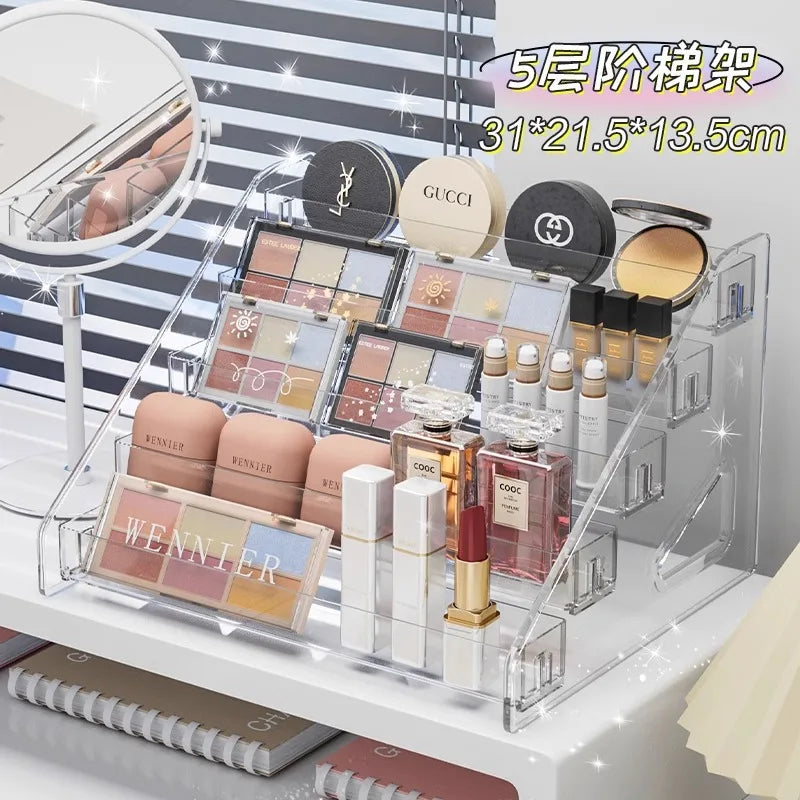 Transparent Multi-Layer Cosmetics Storage Rack & Display Stand