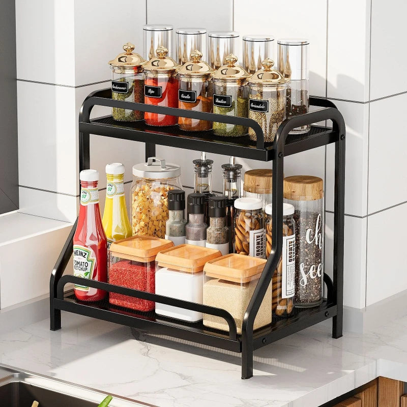 Kitchen Seasoning Shelf Seasoning Spice Jar Storage Box Multifunctional Countertop Oil Salt Sauce Vinegar Storage Rack Oasis Select