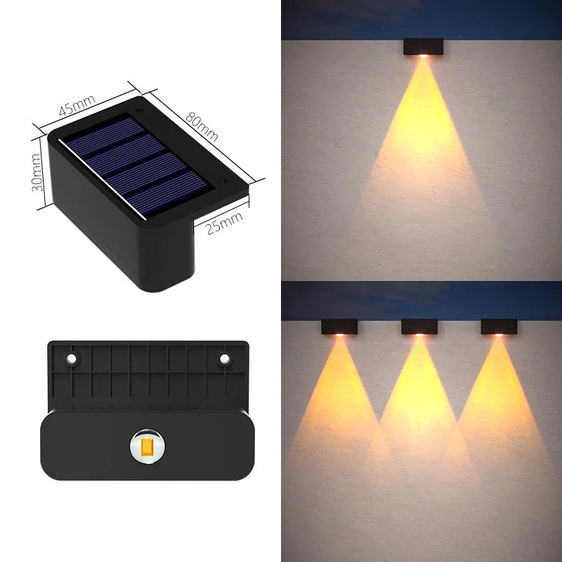 Solar Outdoor Wall Light Projector Waterproof Garden Lamp Patio Fence Decorative Hollow Lantern Lawn Yard Pathway Decor Lighting Oasis Select Warm-1LED