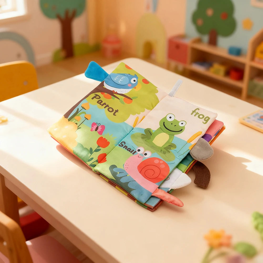 Baby Crinkle Cloth Book – 3D Animal Sensory Toy for Infants
