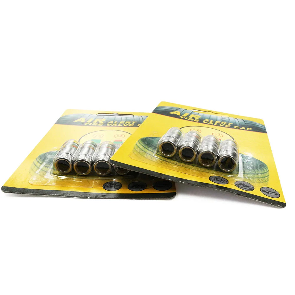 Tire Pressure Valve Stem Caps – 3-Color Alert, 4 or 8 Pack Tire Pressure Cap Oasis Select