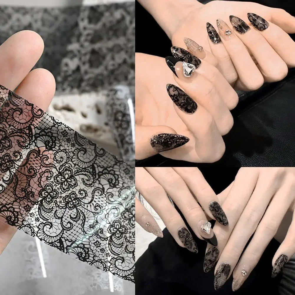 Lace Nail Foil Transfer Wraps – 10 Rolls DIY Nail Art Nail Art Foil Oasis Select
