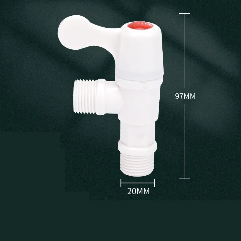 Plastic Angle Valve Faucet Water Stop Valve Toilet Filling Control Tap Switch for Bathroom Kitchen Replacement Accessories Oasis Select White With Handle